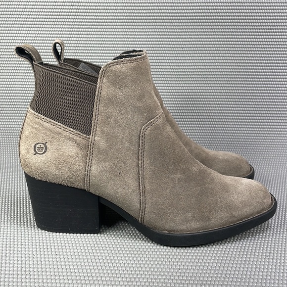 Born Shoes - Born Women's Heeled Leather Ankle Boots / Booties Size 8.5M